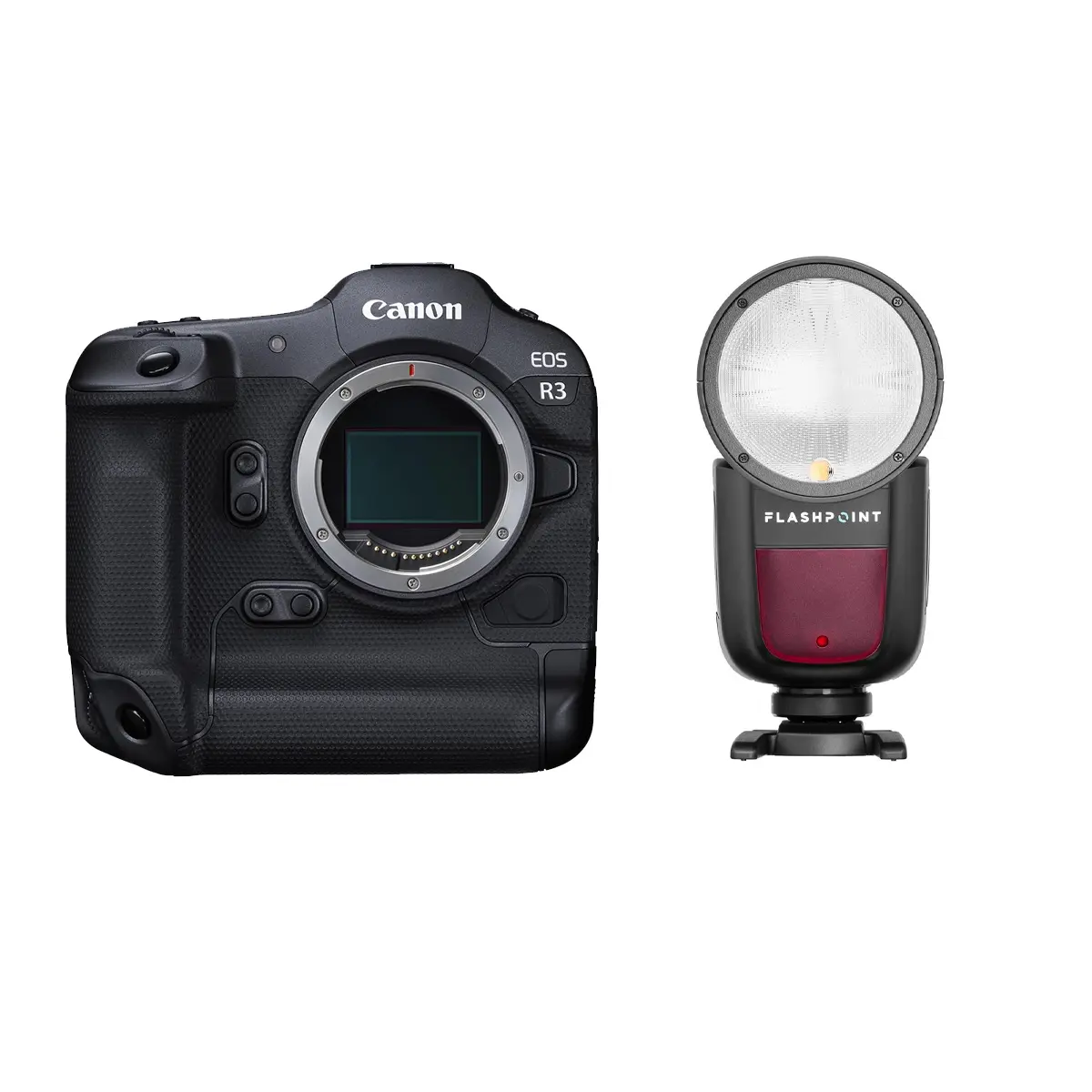 Canon EOS R3 Compact Durable Mirrorless Camera Equipment with Lithium-Powered Flashpoint TTL Wireless Flash Speedlight