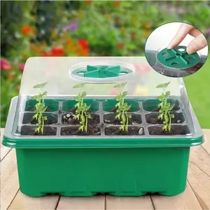 12-Cell Seedling Tray for Gardening, Includes Lid, Insulation Layer, Moisture Retention Board, Optimizes Germination, Ideal for Plant Lovers
