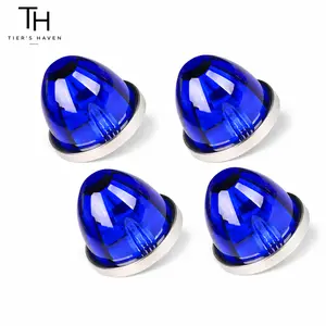 Tier's Haven 4-Pack Blue Watermelon LED Marker Lights, IP67 Waterproof Side Marker Clearance Turn Signal Cap Roof Trailer Lights for Semi Truck, Trailer, Bus, Van,Camper,Golf cart
