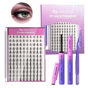 ANURAG DIY Eyelash Cluster Kit, Eyelash Bonding andSealing,Remover, Springtok Eyelash Tweezers for DlYEyelash Extensions at Home, For Girls Makeup MakeupCosmetic Eyelash Extensions。Christmas gifts, New Year gifts，#SummerWins #DealsForYouDays