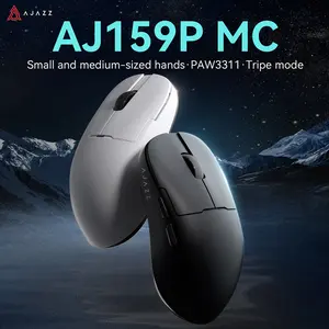 AJAZZ AJ159P MC wireless mouse PAW3311 sensor response fast magnetic charging base DPI12000 the third mock examination 2.4G+Wired+BT E-sports game mouse supports multiple systems for E-sports games and office
