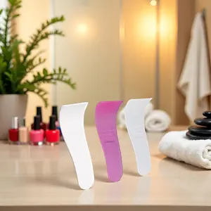 Portable Hair Wax Cleansing Spatulas Sticks Mask Scraper Plastic Waxing Applicator for Depilatory Creams Hair Removal Beauty Tools, 3Pcs White & Rose Red