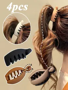 4pcs Banana Shaped Twist Clip Hair Claw Clips for Ponytails, Hair Claws Set, Set of 4 Durable Banana Hair Accessories for Styling & Holding