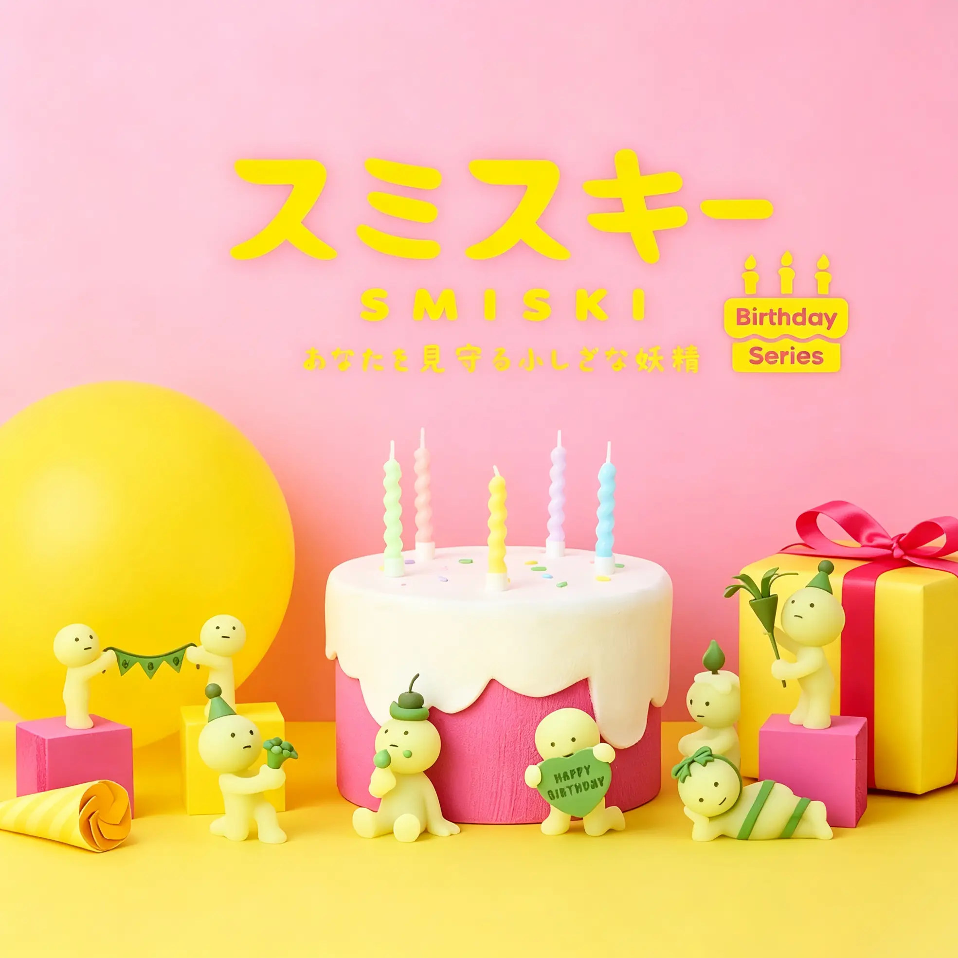 Smiski Birthday Series Blind Box, Lovely Themed Collectible Figurines, Surprise Mystery Box Desktop Ornament, Cute Room Decoration & Sweet Surprise Gift For Sumikkurashi Fans