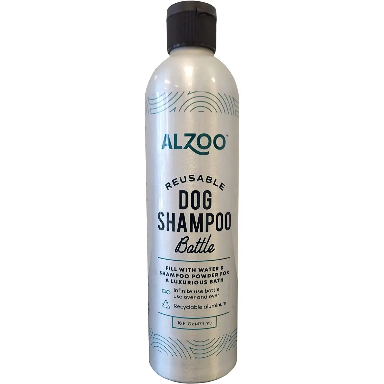 ALZOO Reusable Aluminum Dog Shampoo Bottle — 16 oz