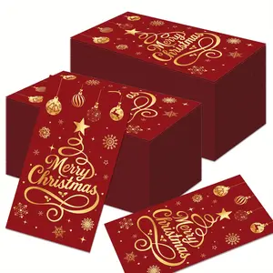 40 PCS Christmas Dinner Napkins - Red Holiday Party Napkins with Tree Design, Disposable Xmas Tableware for Festive Decorations, Family Gatherings, New Year Celebrations & Christmas Party Supplies