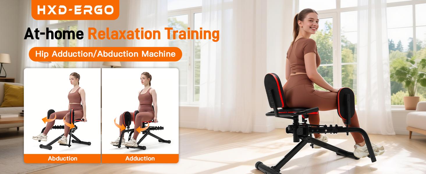 HXD-ERGO Hip Adduction Abduction Machine for Home Gym Workout Equipment -Inner and Outer Glute Adjustable Resistance Trainersuitable for Men and Women