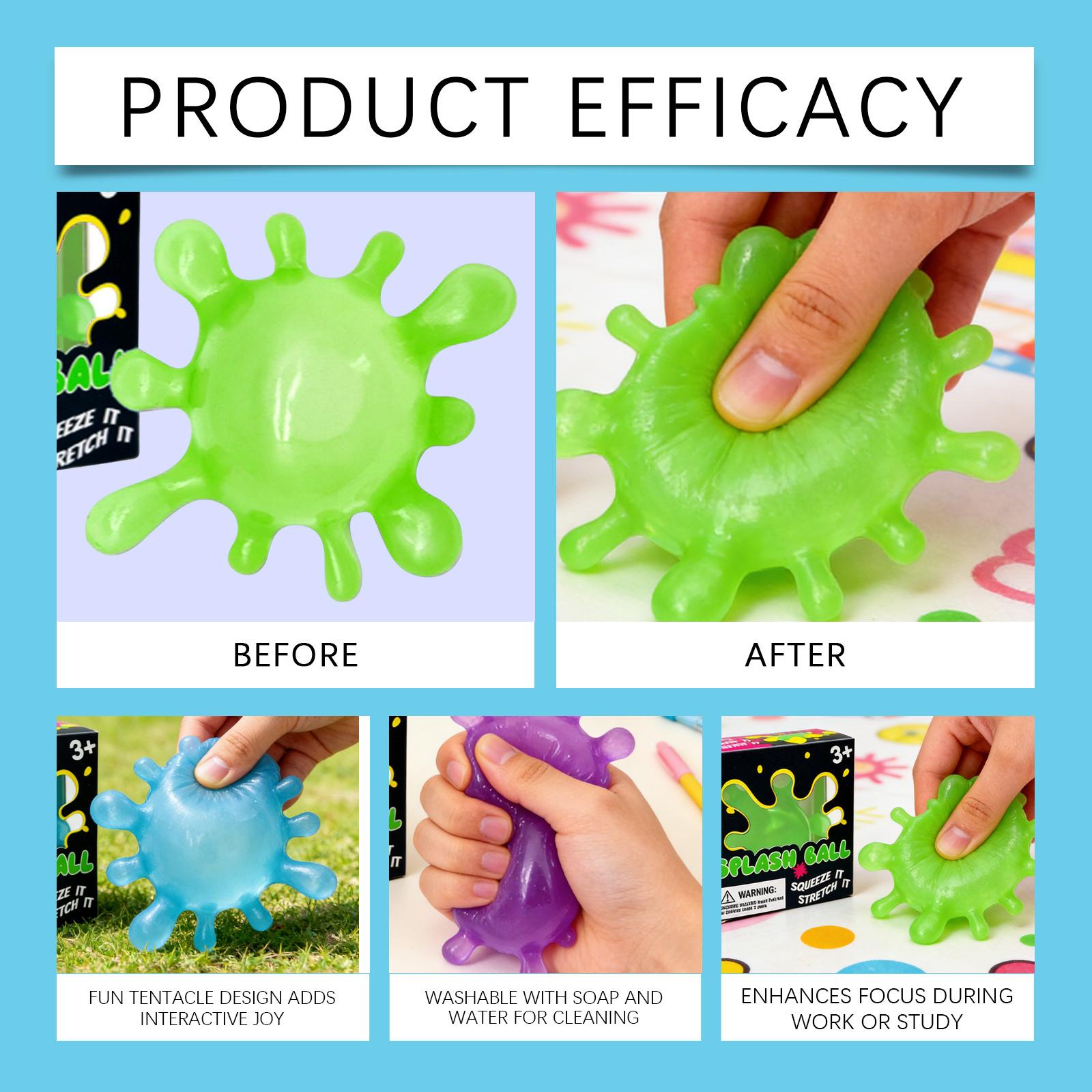 Stretchable squeeze Splash Ball toy for stress relief, blue water drop sensory fidget toys for kids and adults, squishy splat ball toy for anxiety relief, cool office desk toys, birthday party favors, stocking stuffers, sensory classroom prizes