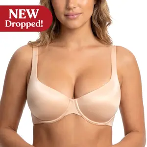 HSIA Elodie CloudSoft Satin Seamless Unlined Underwire Balconette Bra Smooth Silk 4-Way Stretch Fabric Half Cup Non Padded Petite Supportive Lingerie For Small Bust Crossover Front