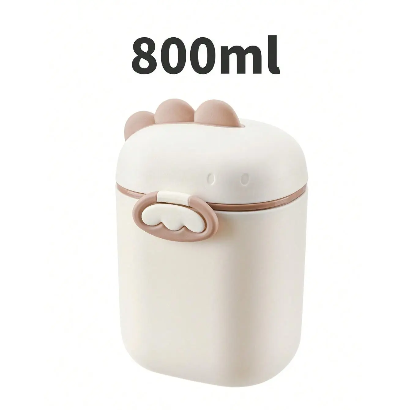 1-piece Cartoon Milk Powder Container, Dinosaur Theme, Plastic Milk Container, Formula Container To Go, Baby Travel Essential, Kitchen Storage Box, Material: PP, Features an individual spoon compartment, handle, compact design