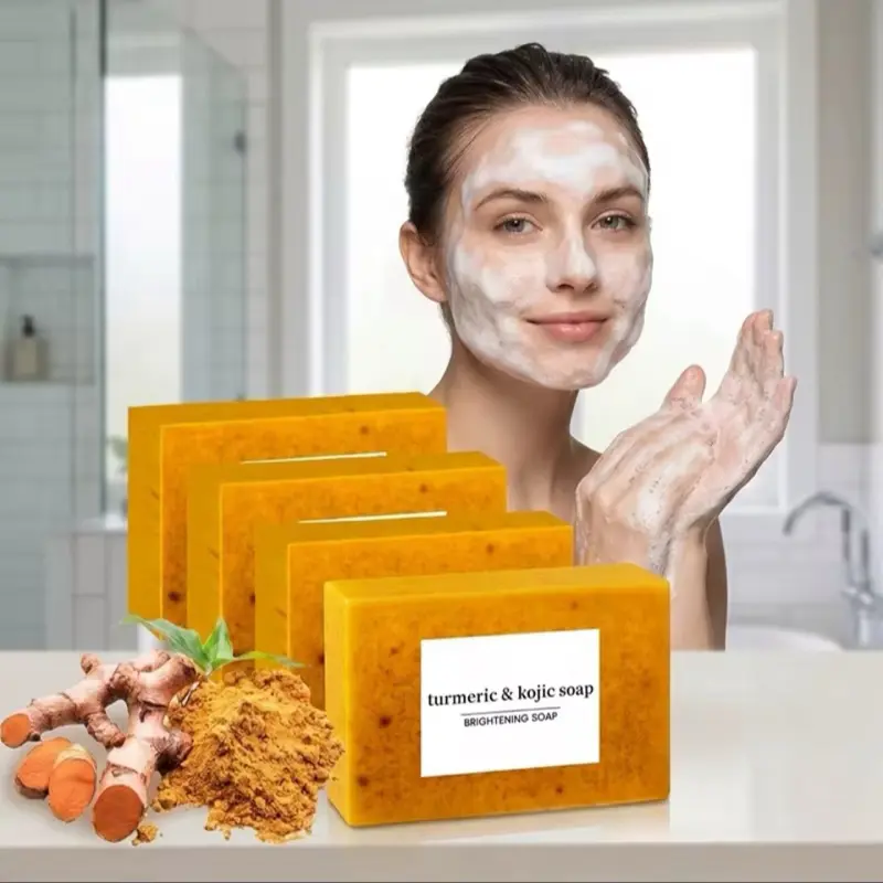 Kojic Turmeric Soap, Natural Brightening Cleansing Bar for Daily Skin Care