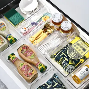 mexican kitchenware Storage Desk Drawer Organizer for Home Storage Set Of 25 Clear Storage Trays for Organizing Desk Drawers Makeup Storage Office Stationery