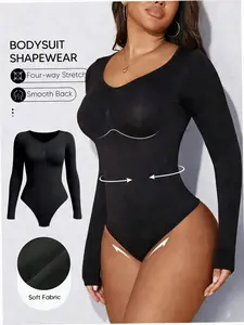 BLUELIFE Long sleeve shapewear bodysuit waist trainer tummy control breast lift slimming everyday