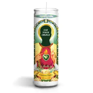 Saint Selfie: Custom Prayer Candle | Non Scented | 8 inch Glass Prayer Votive - 100% Handmade in USA | Funny Gift Idea