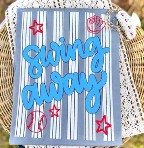 Comfort Colors Swing Away T-shirt, Baseball, Play Ball, Spring, Ballfield, Girly, Stripes, Dainty, Love Like Jesus, Ball
