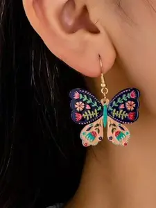 Fashion Acrylic Butterfly Print Earrings, Ultra-Cute Design for Women & Girls, Perfect Daily Wear Jewelry Accessory, All Seasons Wear
