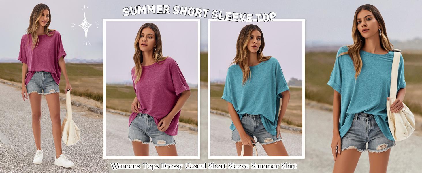 Cicy Bell Women's Oversized Short Sleeve T-Shirt - Summer Casual, Loose Streetwear Tops with Minimalist, Basic, Simple Design