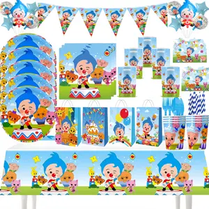 Plim Clown Party Decorations Theme Party Tableware Plate Cup Napkin Tablecloth Baby Shower Boys Kids Birthday Party Supplies