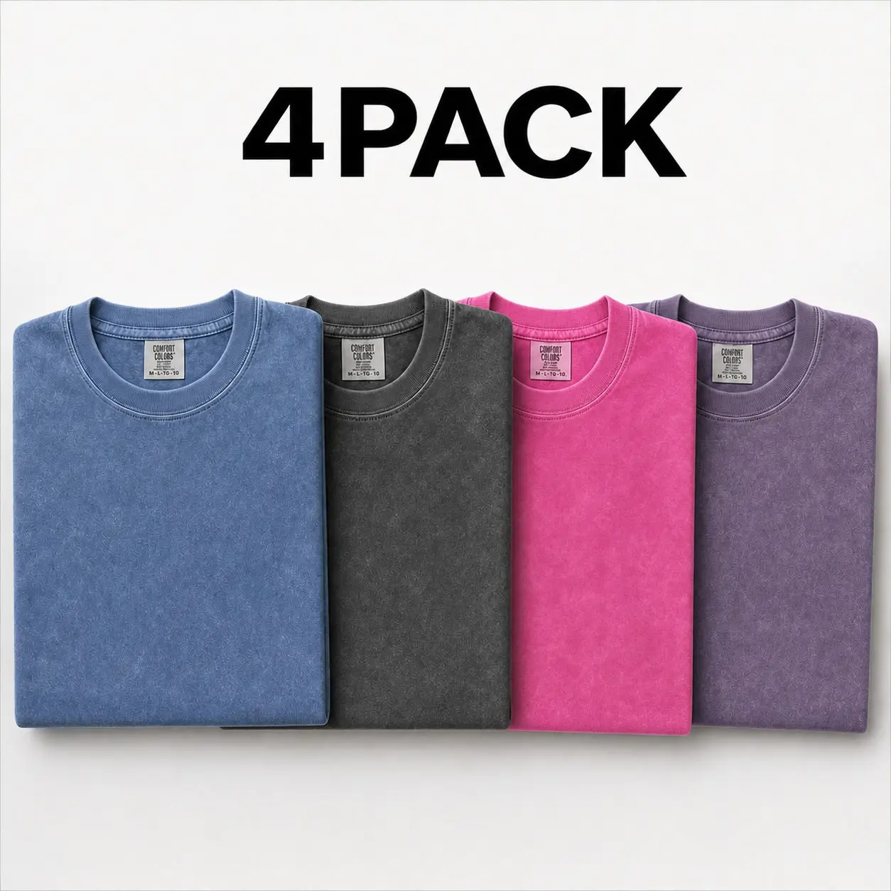 Women's Graphic Print Tops 4-Pack - Unisex Soft Washed Cotton Fabric Short-Sleeve Round Neck Tees, Classic Relaxed Fit for Everyday Streetwear, Thanksgiving Wear, Shortsleeve, Crew Neck, Easter, Valentines Day, Athletic, Outdoors, Casual, Essential, Jogge