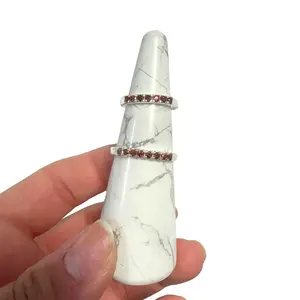 Sterling Silver Dainty Gemstone Ring - Natural Crystal Ring - Sterling Faceted Gemstone Ring