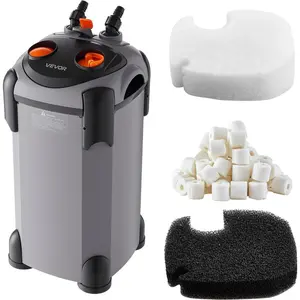 VEVOR 528GPH Canister Filter, 5 - Stage External Aquarium Filter with Powerful Pump, Water Circulation Cleaning Machine with Media for Large Fish Tanks and Aquariums Up to 150 Gallons, for Freshwater