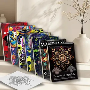 Mandala Pattern Coloring Book, 7 Counts/set Stress Relief Art Therapy Coloring Book, Kill Time Graffiti Painting Drawing Art Book, Creative Relaxation Coloring Activities