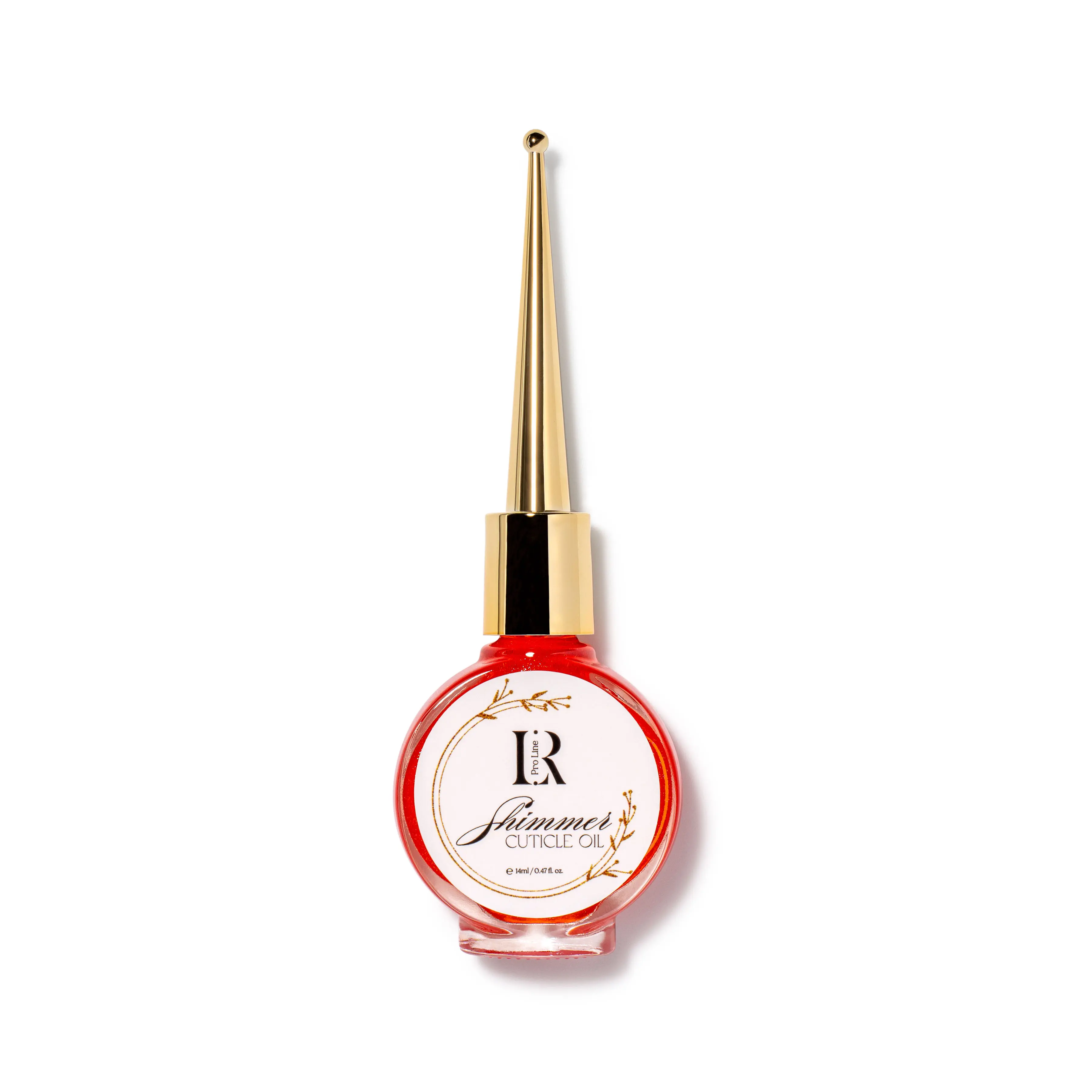 LR PRO LINE Shimmer Cuticle Oil (14ml) - Nourishing Nail Treatment for Dry Cuticles, Radiant Golden Shimmer, Final Step of Manicure, Oil-Infused Cuticle Care Products, Manicure Final Step
