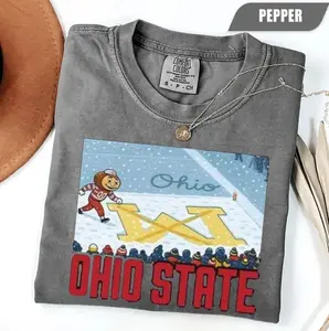Brutus Ohio State Snow Fan Football Comfort T-Shirt, Erase The M Ohio State Rivalry, Funny Brutus vs Michigan Game Day Shirt
