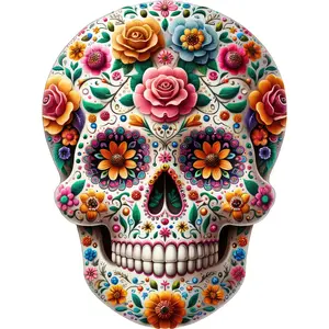 DTF Transfer – HG Skull Flowers Multi Sizes