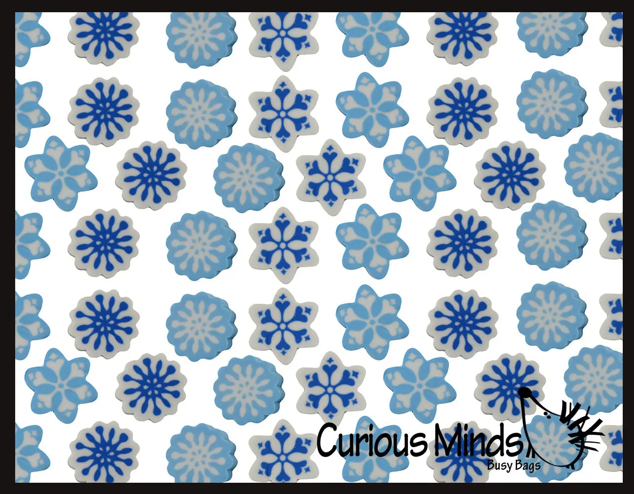 72 (6 Dozen) Snowflake Mini Erasers - Novelty and Functional Adorable Eraser Novelty Treasure Prize, School Classroom Supply, Math Counters - Sorting - Party Favor