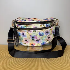 The Roni Nylon Bum Bag Crossbody - Watercolor Poppy Floral