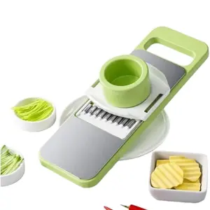 5-in-1 Vegetable Slicer with Multi Blades, Kitchen Cutter, Shredder and Peeler Tool (Green)