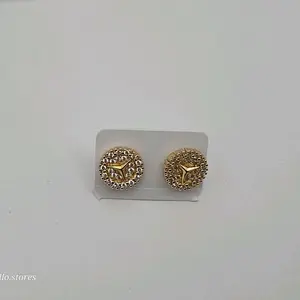 Earrings small size multi-stones gold-plated price for one pair