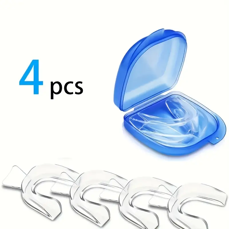 4-Pack Silicone Mouth Guards, Transparent Breathable Design with Shock-Absorbing Dental Support, Boxing Training Gear for Martial Arts