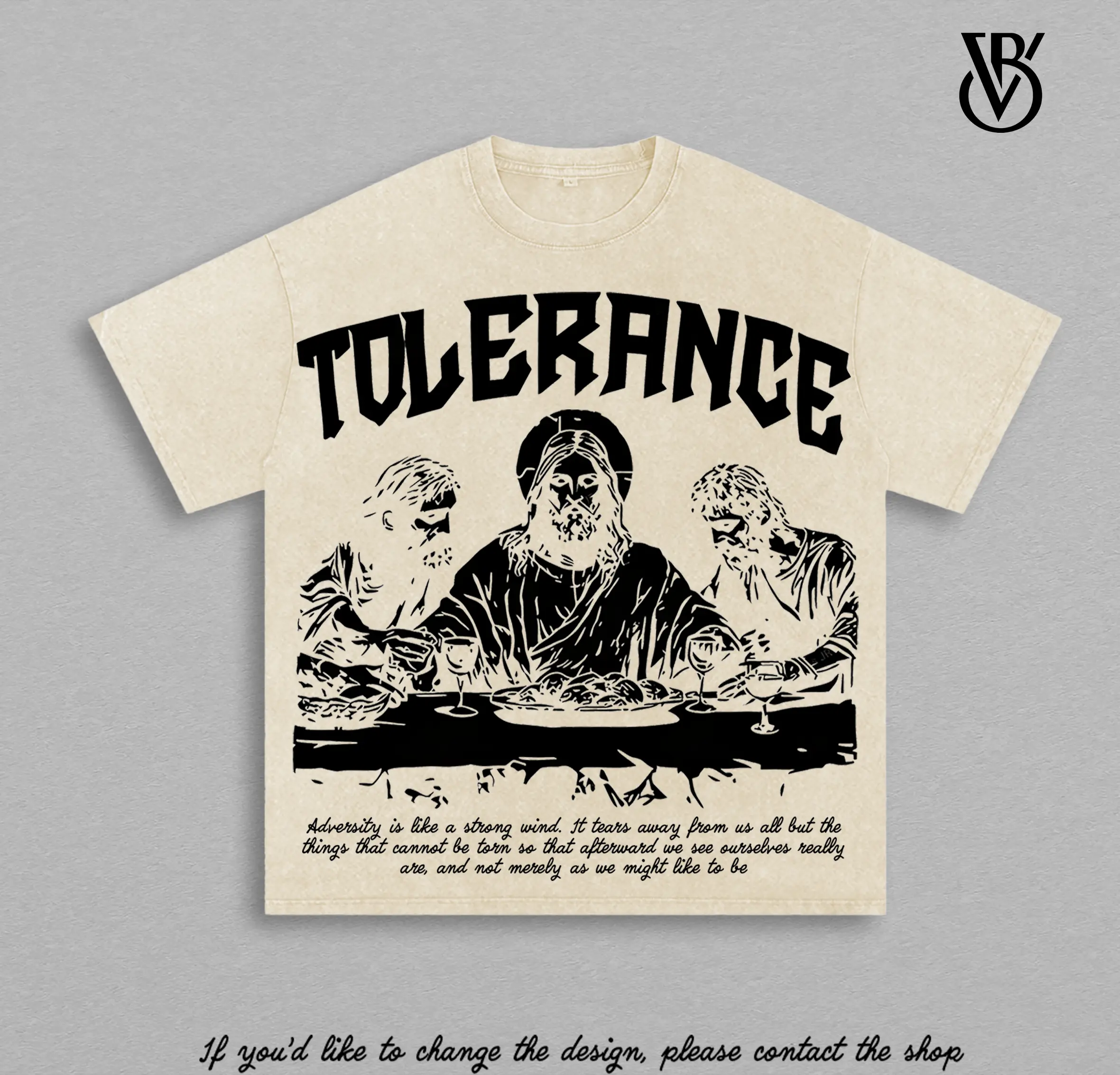 The Last Supper - Jesus - Tolerance Vintage Oversize T-Shirt