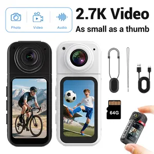 Flycloud S 2.7K Ultra HD Mini Magnetic Action Camera WiFi & TF Card Version 180° Rotatable Lens LCD Screen long Battery Magnetic Necklace for POV Vlog Cycling Hiking Outdoor Sports Pet Parent-Child View Recording