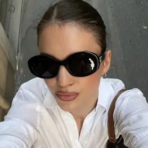 Fashion Oval Sunglasses for Women 90s Round Chic UV400 Protection 2026 Chunky Thick Frame Sun Glasses