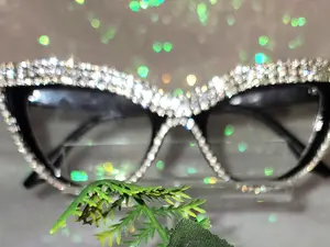 DivaGlam Diamond Rimmed Catty Glasses From the DivaDown Eye Wear Collection