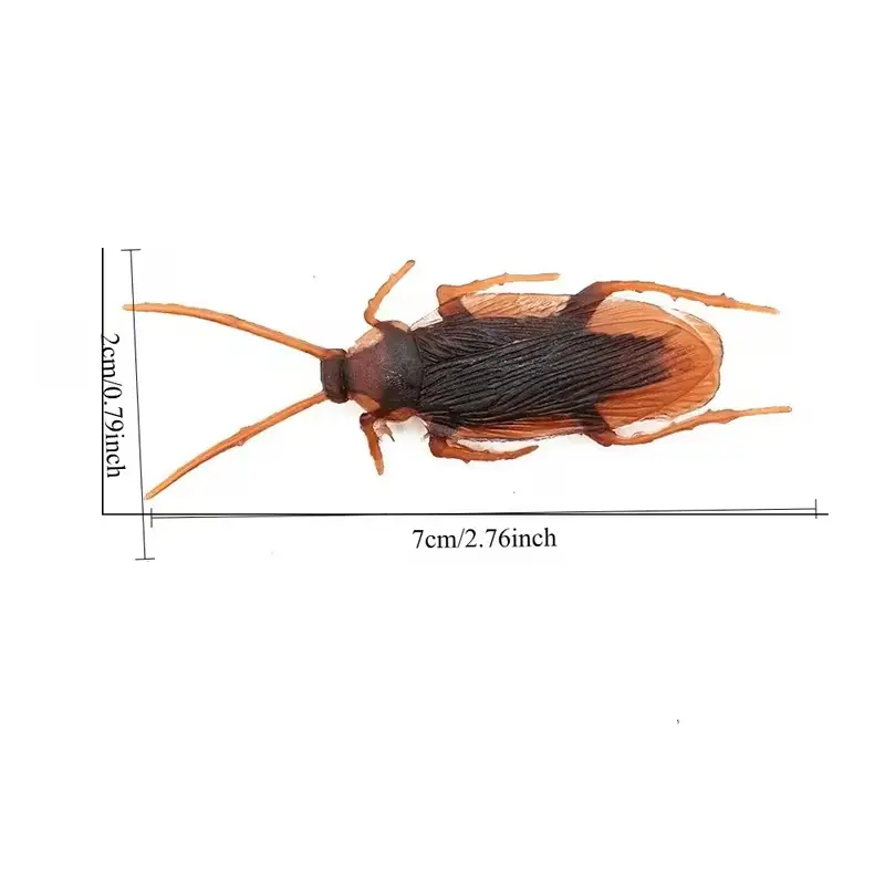 100pcs Realistic PVC Fake Roaches | Prank Props for Jokes, Halloween, April Fool's Day | Versatile Indoor/Outdoor Joke Box with Assorted Designs