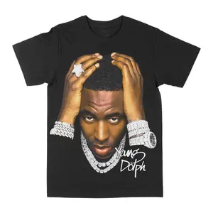 YOUNG DOLPH Hip Hop T-Shirt – Trendy Streetwear Tee for Men, Father’s Day Gift Big Face Graphic Tee, Menswear Crew Neck Rap Streetwear T-Shirt, Unisex Casual Regular Fit Cotton Tops, Good Vintage Hip-Hop Bold Retro Apparel, Men Round Neck Y2K Sports Tees