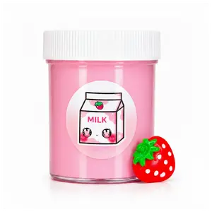 Strawberry Milk Handmade Thick Glossy Slime – Soft & Stretchy Scented Slime with Charm, Sensory Play for Ages 8+ – Hoshimi Slimes