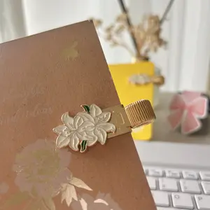 Elegant Lily Flower Metal Pen Clip, Secure Hold, Non-Slip Design, Essential for Students and Office Use, Creative Writing Style, Multifunctional Stationery