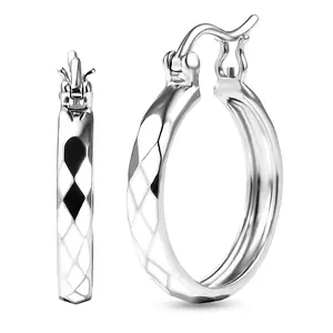 Honeycomb Hoop Earrings in 950 Palladium 4.20 Grams Christmas Gifts
