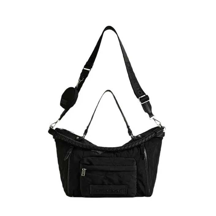 Desigual Women's Black Front Pockets Handbag With Shoulder Strap