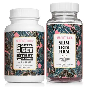 Bebe Got Back 15 Day Cleanse & Apple Cider Vinegar Gummies for Wellness Support - US Version - Gut Glow Bundle with Psyllium Husk & Fennel Seed - Healthcare, Dietary Supplement