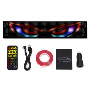 【FathersDayGift】LED Matrix Car Window Display, USB Flexible Pixel Screen with App Control, DIY Devil Eye Light, Father’s Day Gift for Car Lovers
