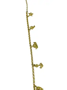 Unisex 14KT Gold Adjustable Charm Bracelet - Size 7, with Extension Chain, for Daily Wear