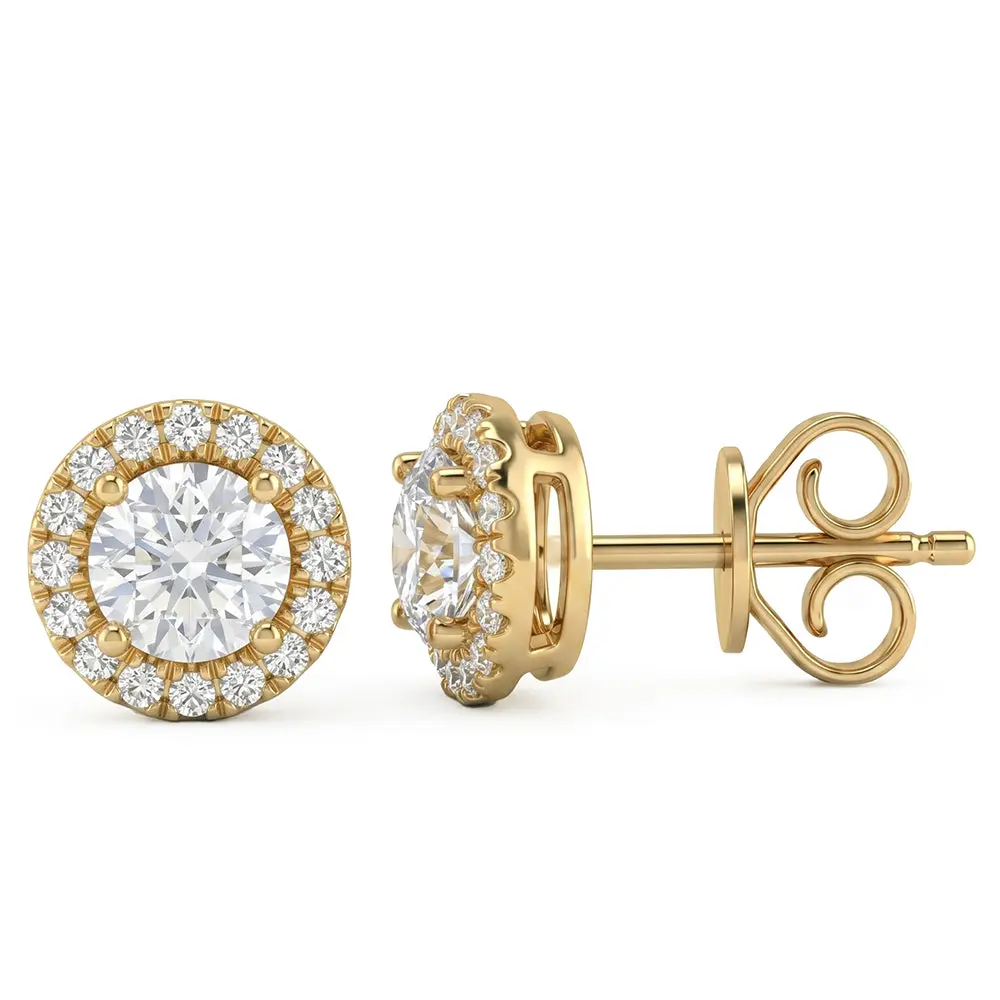 1.55ct 14K Yellow Gold Lab Grown Diamond Earrings