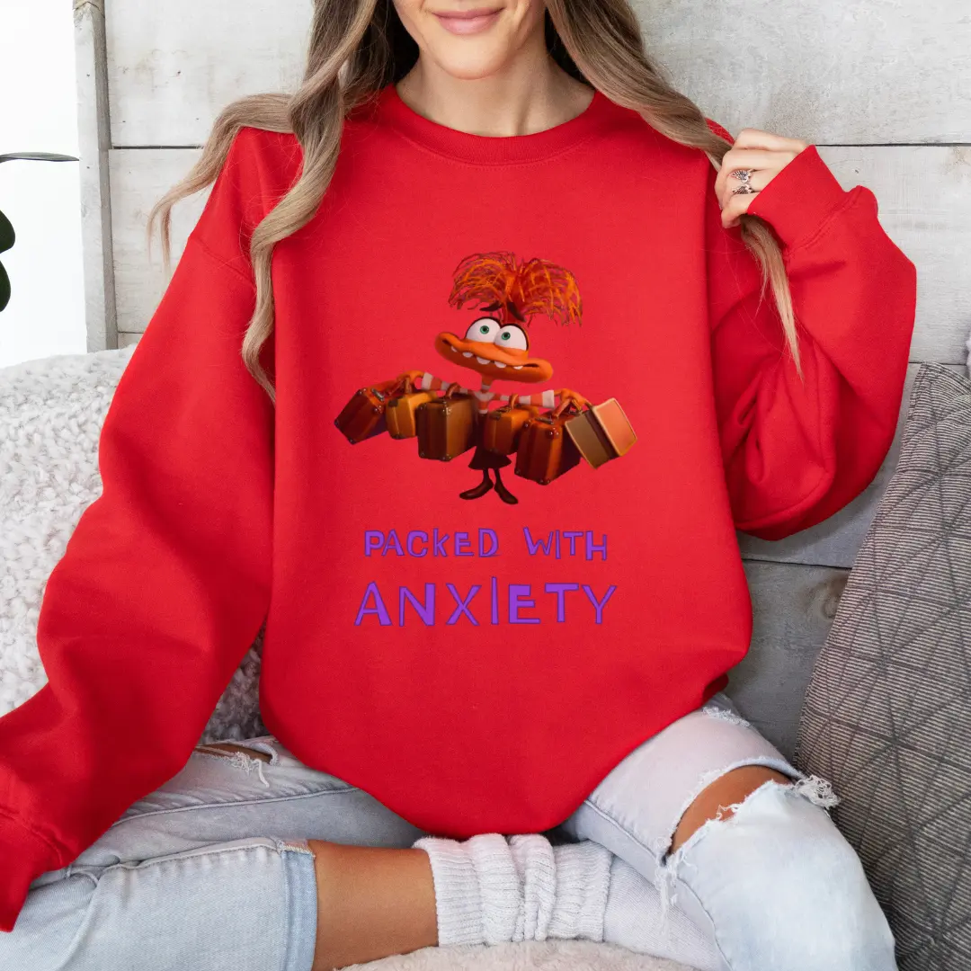 Inside Out 'Packed with Anxiety' Sweatshirt - Mental Health Comfort Fabric