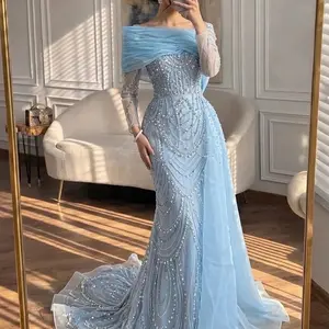 Evening Dress Crystals With Overskirt Middle East Style Weddings